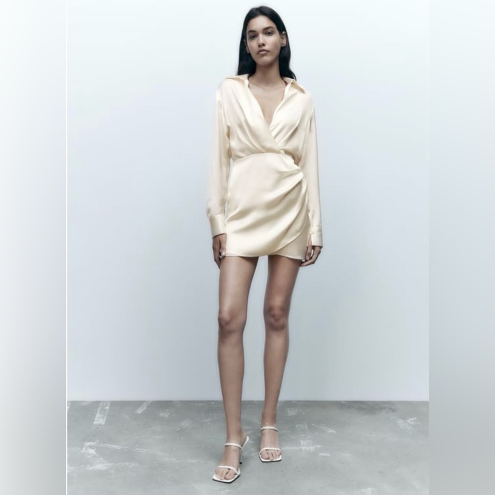 Short Satin Effect Zara Dress in size medium